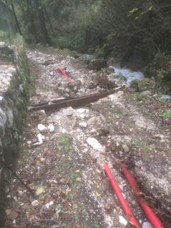 Erosione sulla strada del Molin del Vide, Castellano Erosione sulla strada del Molin del Vide, Castellano